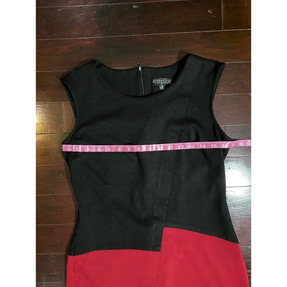 Emploi Summer Dress Size M Sleeveless Black Red - Picture 7 of 7